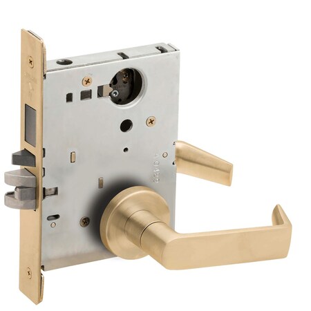 Schlage Entrance Mortise Lock with Deadbolt, 06A Design, Less Cylinder, Satin Brass L9453L 06A 606